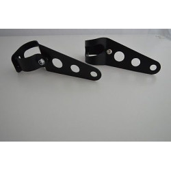 Motorcycle Headlight Brackets Black 32-40mm Fork Mount Takes Indicators &amp; Auxiliary Lights