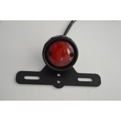 LED Motorcycle Tail Stop Light Tail Light Plate Holder Matte Black Steel