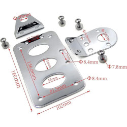 Motorcycle License Plate Mount Fits Rear Axle Nut Chrome Steel For Custom Build Motorcycle License Plate Mount Fits Rear Axle Nut Chrome Steel For Custom Build